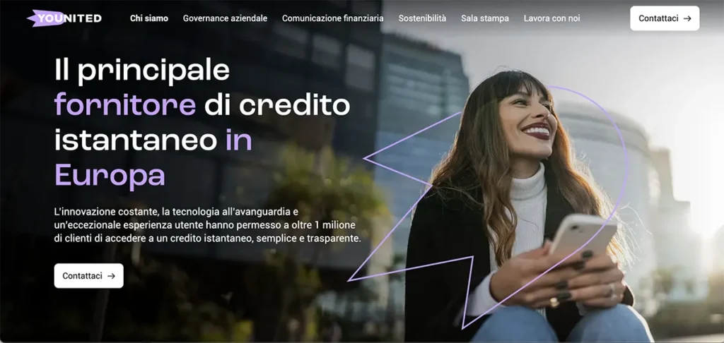 pagina web "Chi siamo" del Gruppo Younited Credit