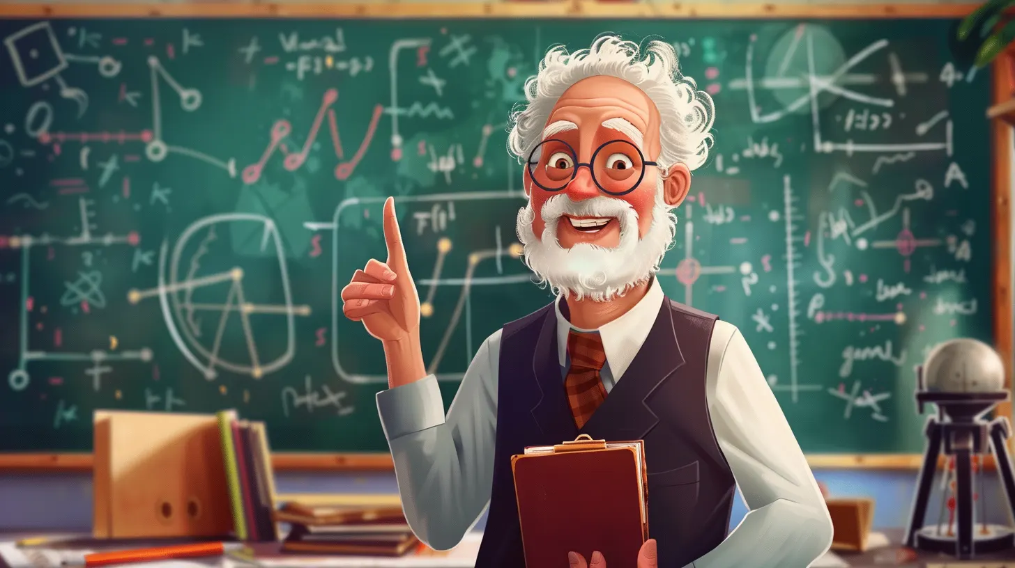 un fumetto di un anziano professore che spiega il calcolo degli interessi a scalare