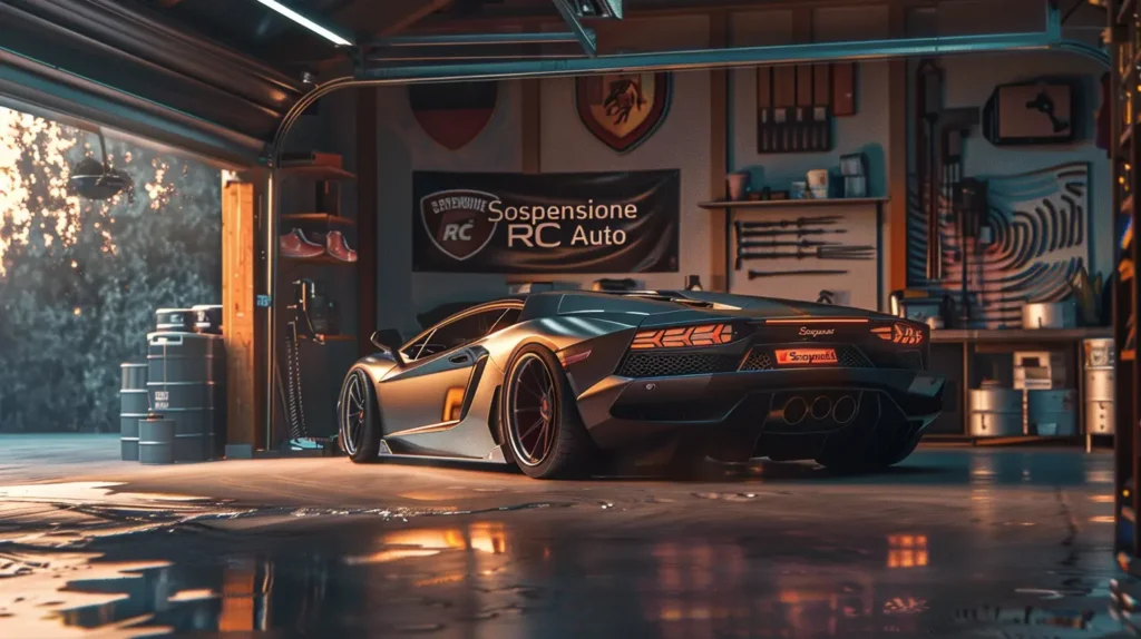Assicurazione auto annuale sospendibile: scopri i vantaggi! Immagine di un'auto parcheggiata in un garage con un cartello che dice "Sospensione RC Auto"