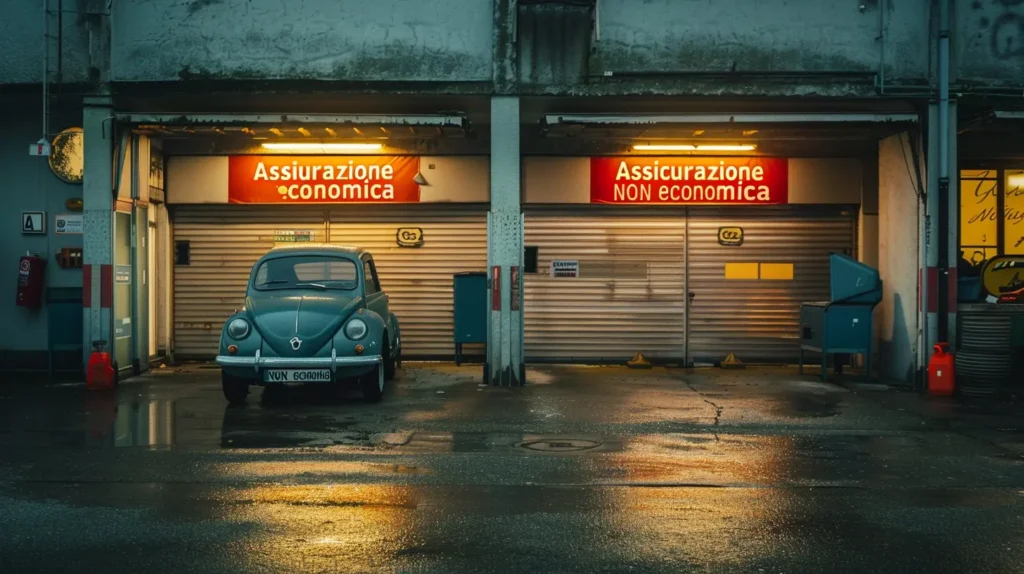 Assicurazioni auto economiche: esistono davvero? Immagine che confronta le assicurazioni auto economiche con quelle non economiche