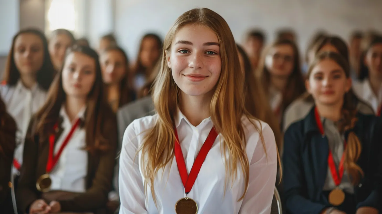 immagine di una ragazza premiata con una medaglia per i suoi comportamenti virtuosi in ambito ambientale ed energetico