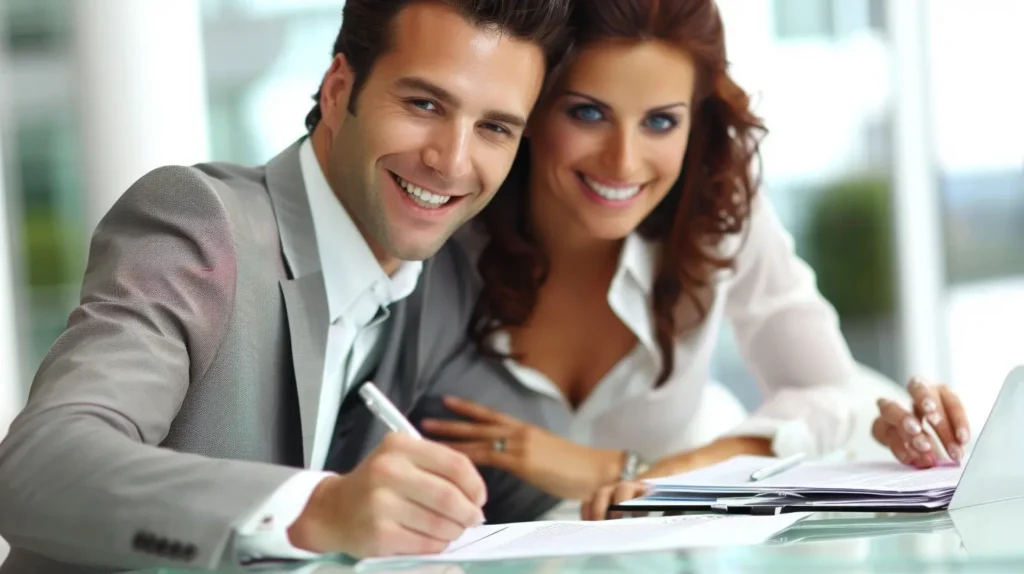 Coppia firma contratto per rinnovare la cessione del quinto