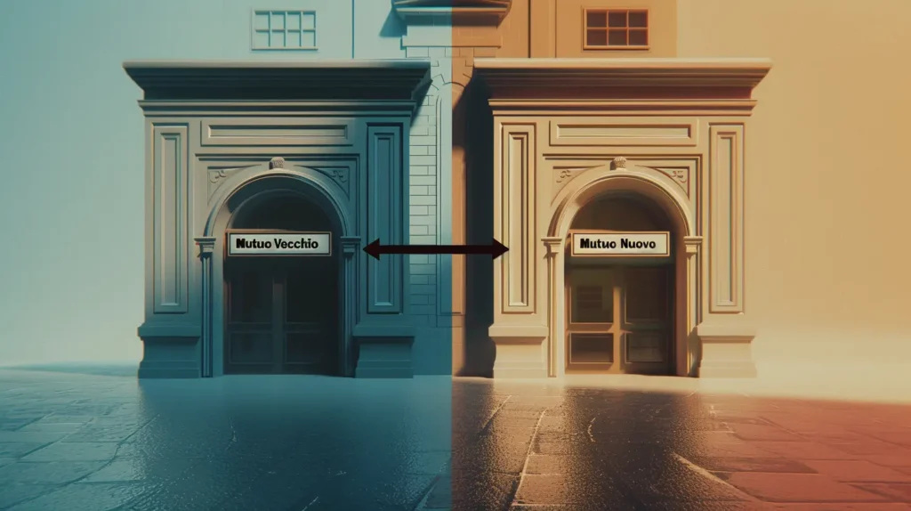 O banco cedeu o seu crédito à habitação? Eis o que acontece Seta a apontar de um banco para outro, simbolizando a cessão do crédito à habitação.