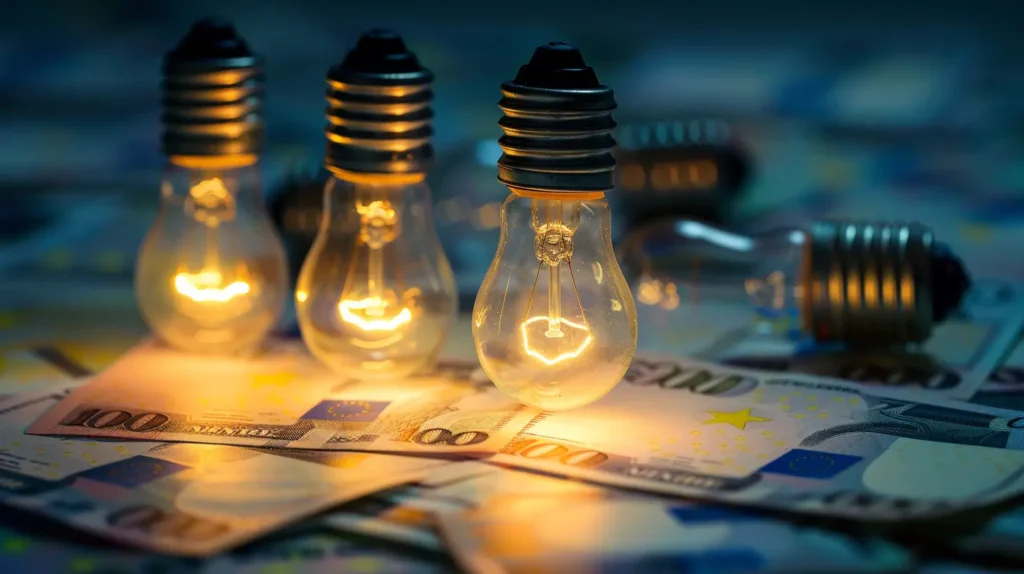 5 Migliori offerte Luce e Gas Giugno 2024: Non Perderle! 5 lampadine a LED accese su uno sfondo di banconote, simbolo di risparmio energetico.