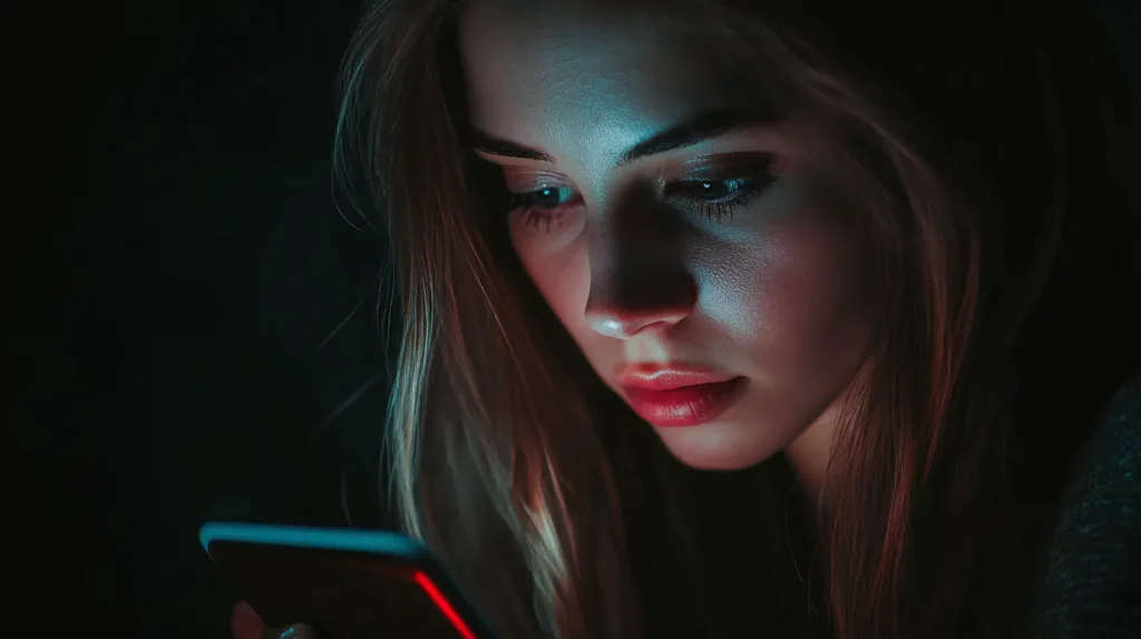 Girl receiving a call from a number not in contacts