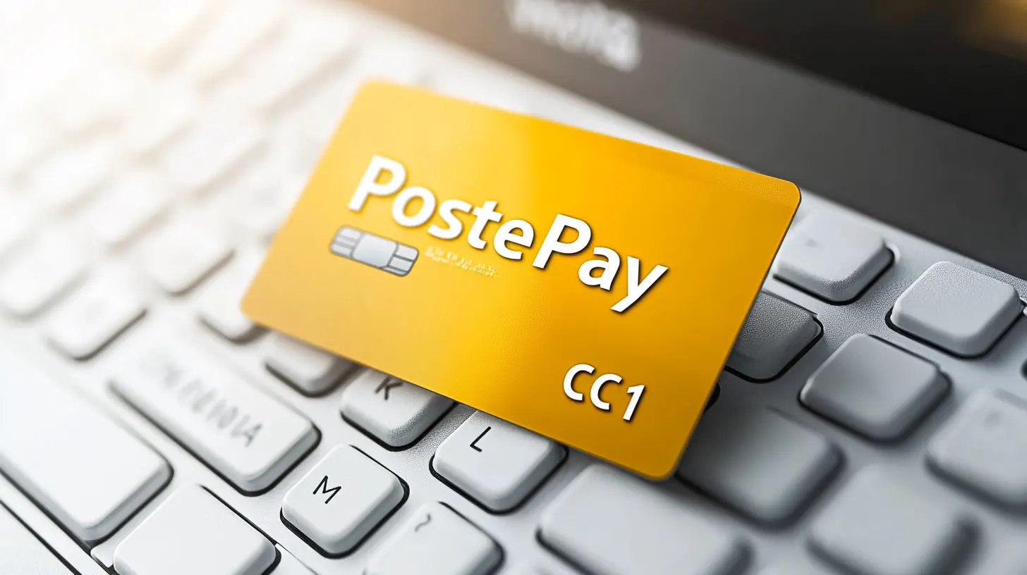 Carta PostePay con errore CC1 sullo schermo di un computer