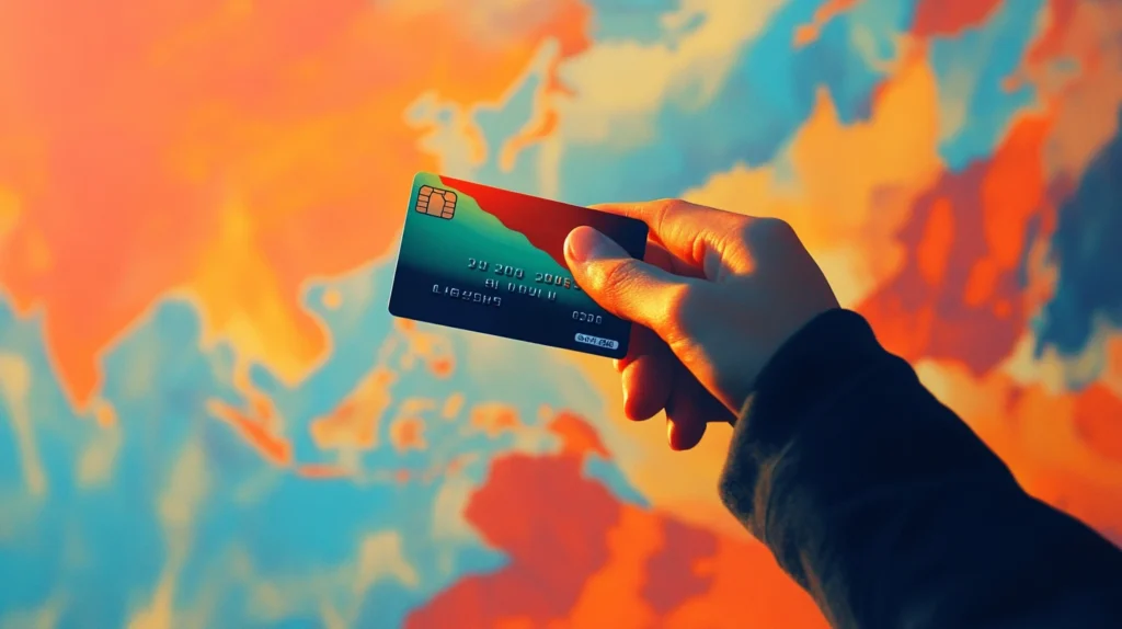 Una mano che tiene una carta prepagata