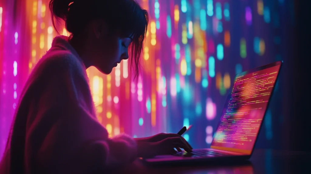 Uma pessoa a utilizar o Copilot