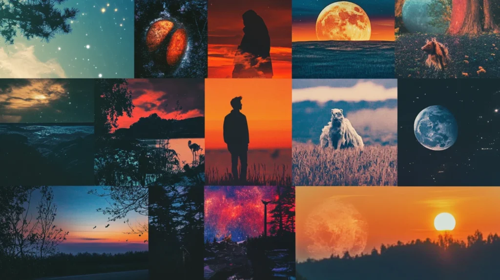 Un collage di immagini di buonanotte da inviare su WhatsApp