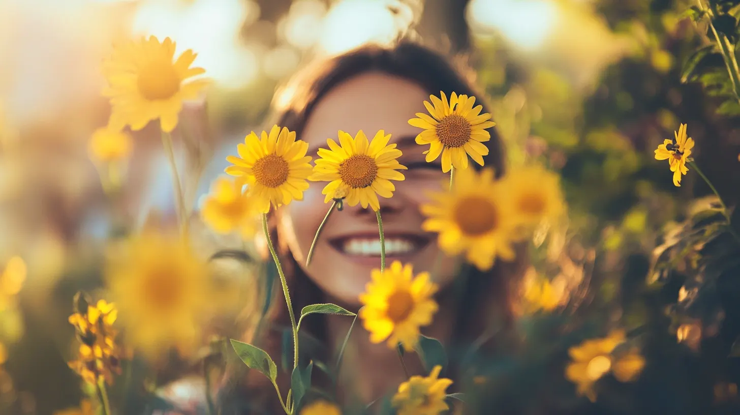 buon pomeriggio ragazza girasoli