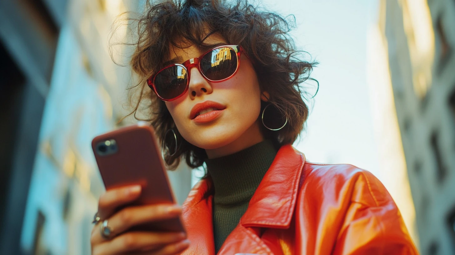 Persona che usa WhatsApp con gli occhiali Ray-Ban Stories