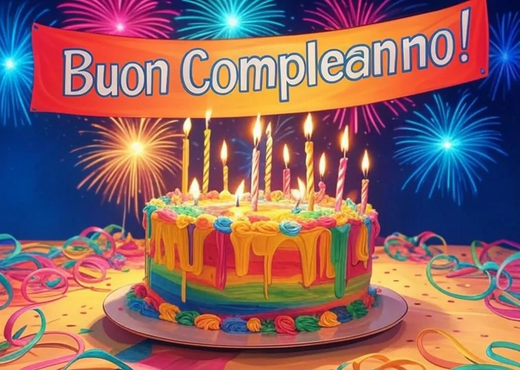 fumetto di una torta di compleanno