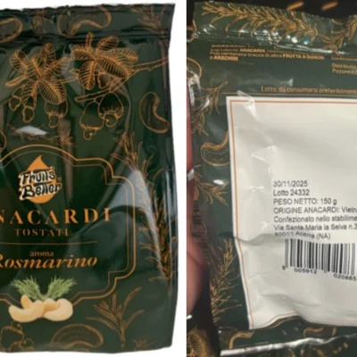 Anacardi Tostati Aroma Rosmarino: Richiamo Presenza Infestanti