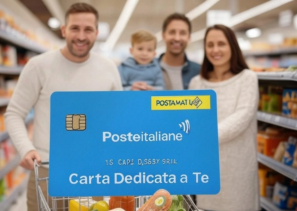 Famiglia che fa la spesa con la Carta Dedicata a Te