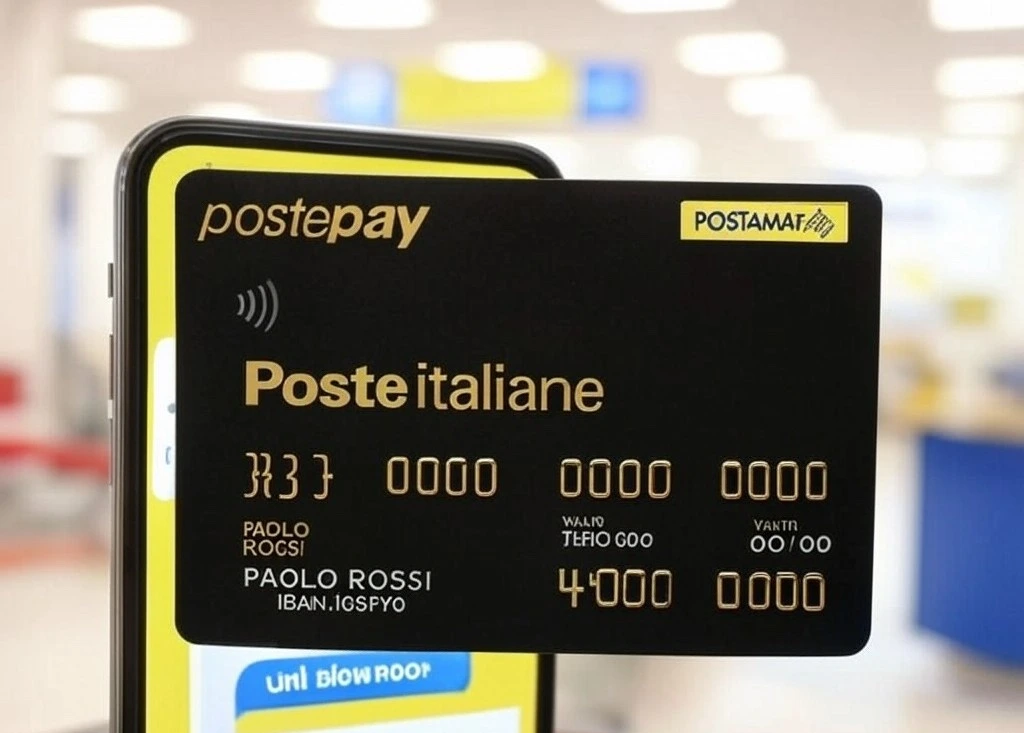 Postepay Evolution contatti assistenza: carta Postepay su smartphone con app Poste Italiane