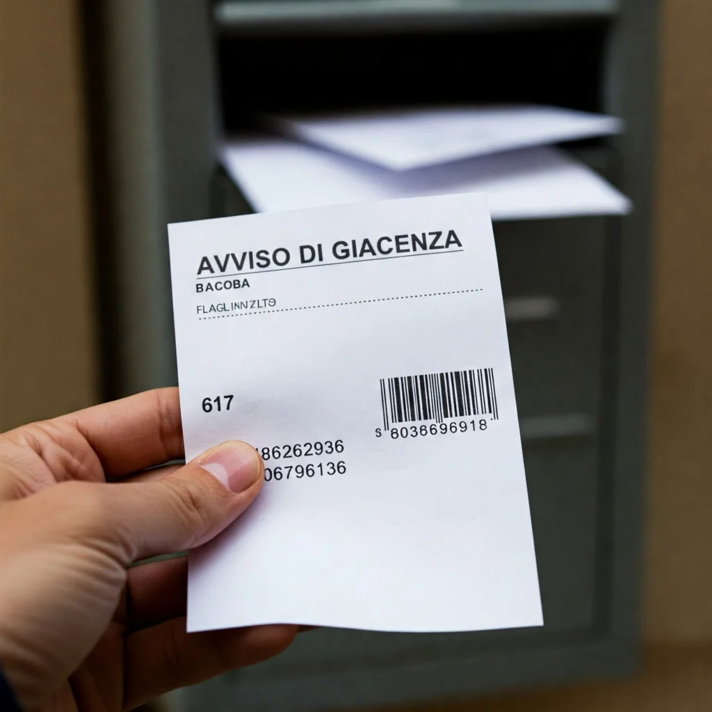 Avviso di giacenza raccomandata codice 617