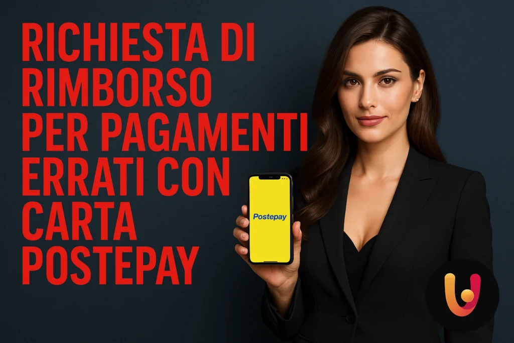 Donna controlla il conto per richiedere il rimborso di un pagamento errato con Postepay