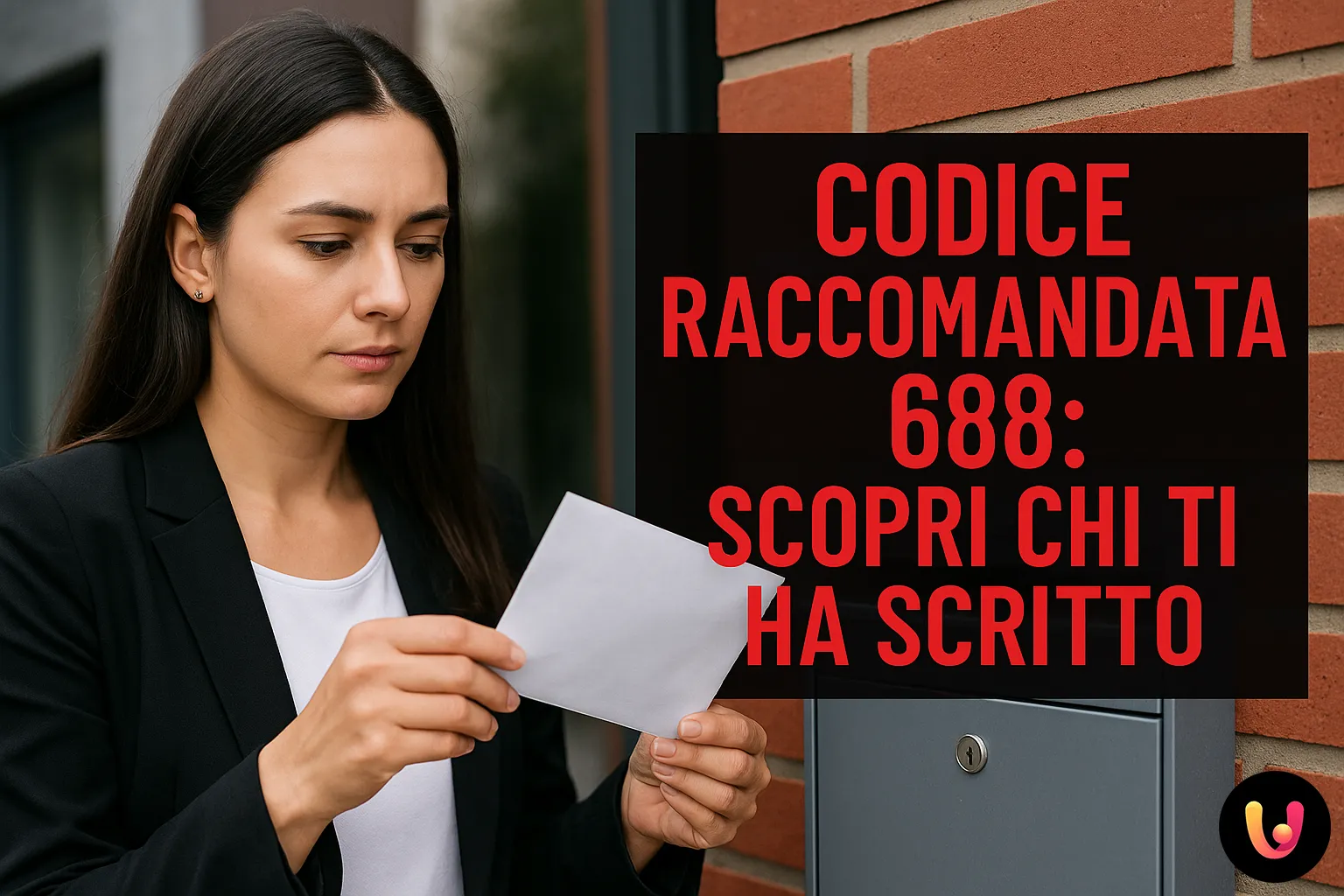 Codice raccomandata 688: come capire chi è il mittente Donna apre una raccomandata davanti alla cassetta della posta con codice 688
