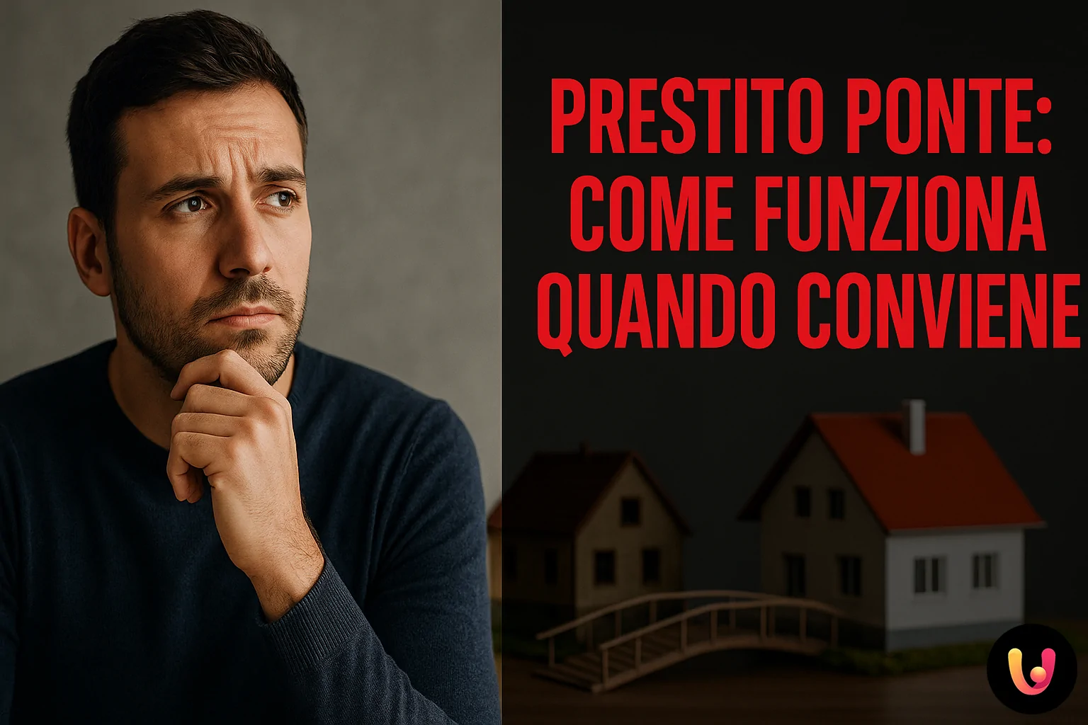 Prestito ponte: liquidità immediata per acquistare casa Uomo valuta prestito ponte per comprare casa nuova prima di vendere la vecchia