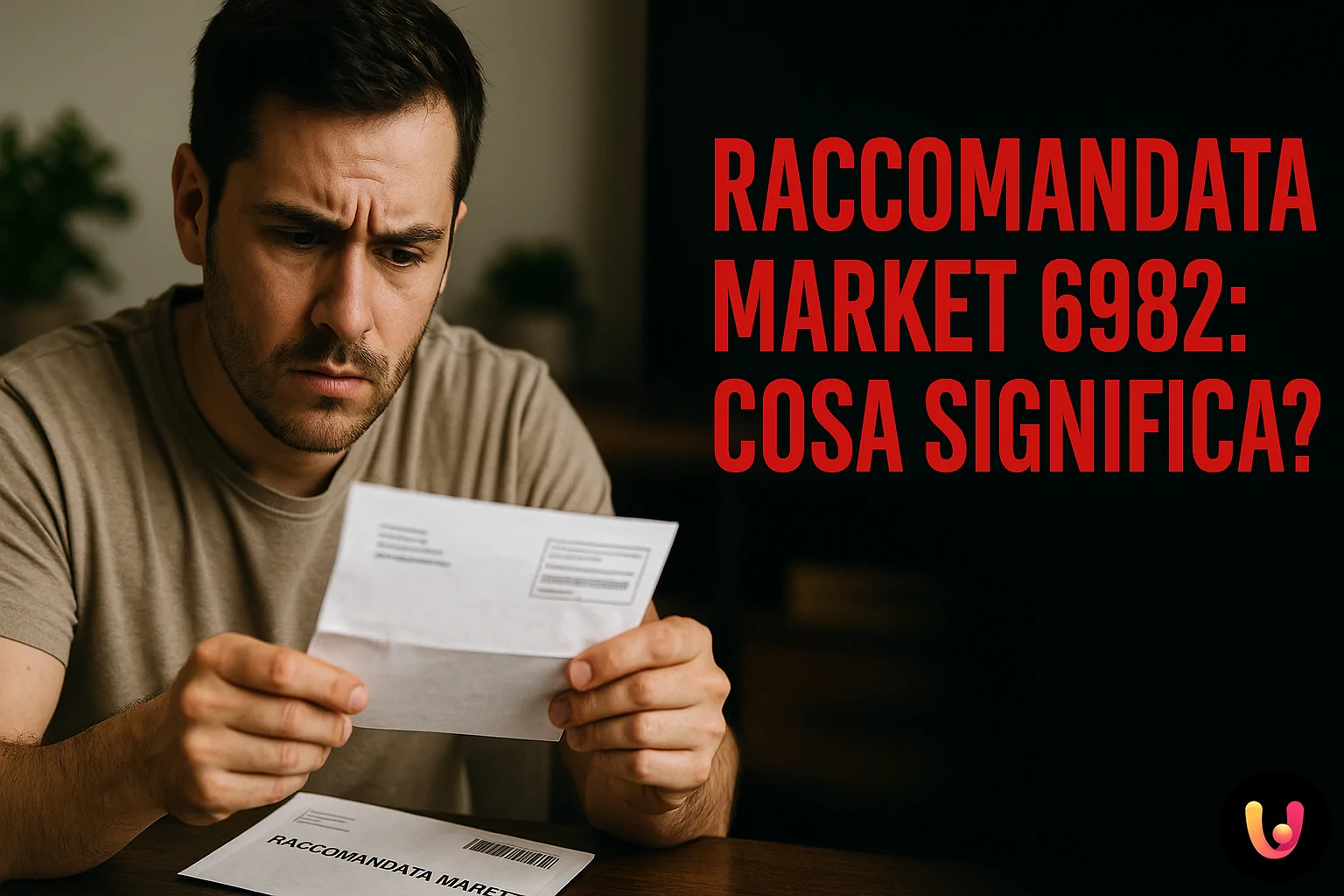 Raccomandata Market 6982: Chi è il Mittente? Persona preoccupata riceve raccomandata market con codice 6982