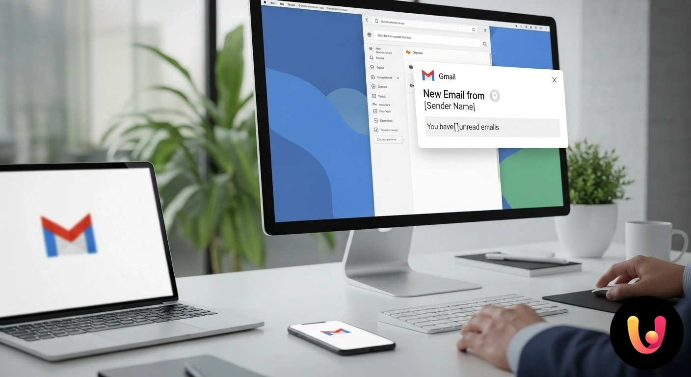 Guida alle Notifiche Desktop di Gmail: Attivale Ora Pannello delle impostazioni di gmail che mostra l'opzione per l'attivazione delle notifiche di nuovo messaggio sul desktop.