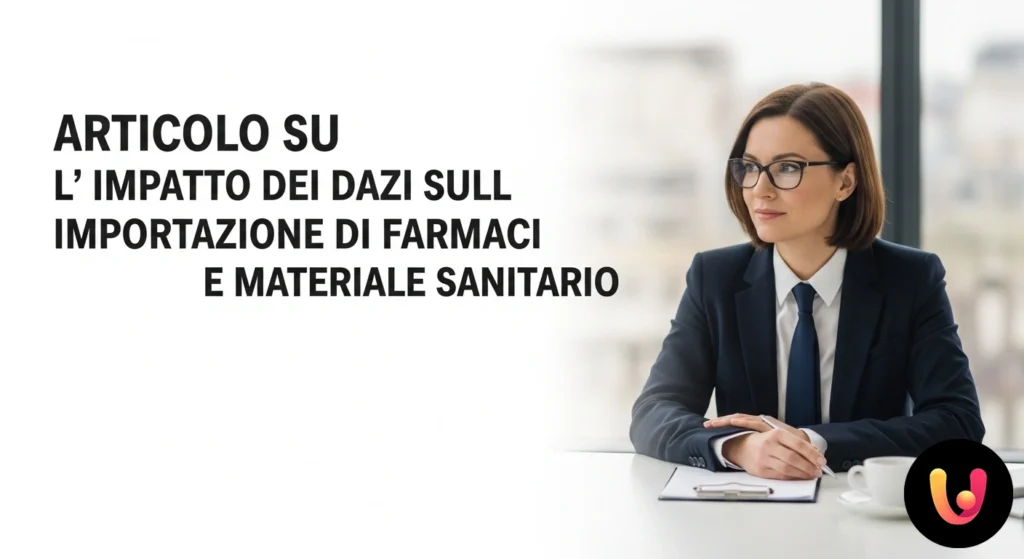 Container navale carico di farmaci e materiale sanitario fermo in un porto doganale per l'ispezione relativa ai dazi.