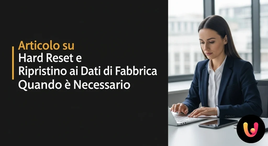 Hard Reset: Când și cum să-l faci în siguranță Ecranul unui dispozitiv care arată opțiunea 'revenire la setările din fabrică' evidențiată în meniul de setări.