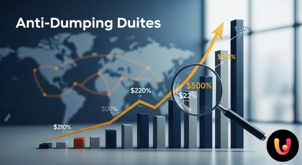 Scudo con la scritta 'dazi' che respinge frecce rappresentanti importazioni a basso costo, proteggendo un'icona di fabbrica.