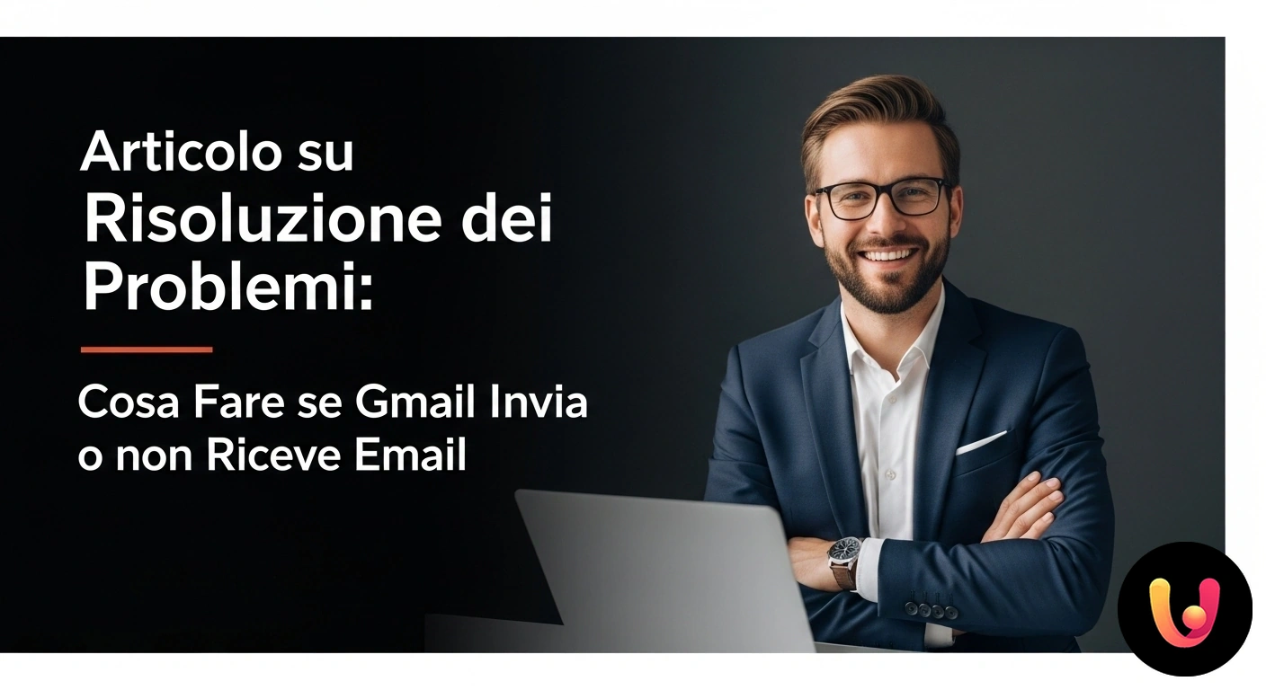 Problemi con Gmail? Soluzioni rapide per email non inviate o ricevute. Logo di gmail affiancato da una busta da lettere con un simbolo di errore, a indicare un problema di invio o ricezione.