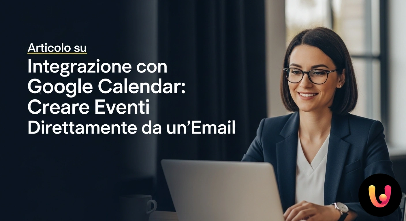 Integrazione Google Calendar: Trasforma Email in Eventi Automaticamente Interfaccia utente che mostra la creazione automatica di un appuntamento in google calendar utilizzando le informazioni estra