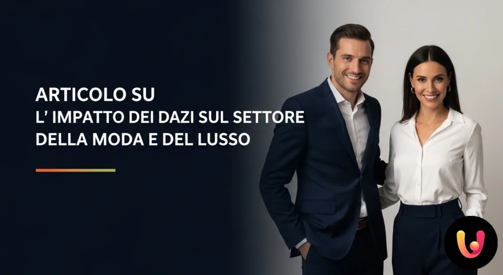 Borsa di lusso in pelle con un'etichetta doganale applicata, a simboleggiare l'impatto delle tariffe commerciali sul settore.