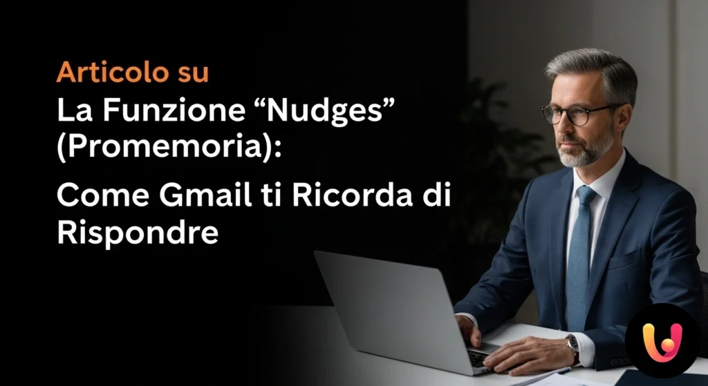 Interface do gmail com um lembrete 'nudge' laranja que sugere responder a um email antigo.
