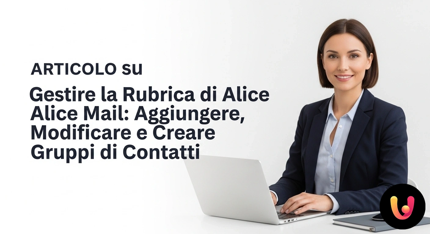 Guida Completa alla Gestione della Rubrica di Alice Mail Interfaccia della rubrica di alice mail che mostra le opzioni per l'aggiunta di un nuovo contatto e la creazione di un gruppo