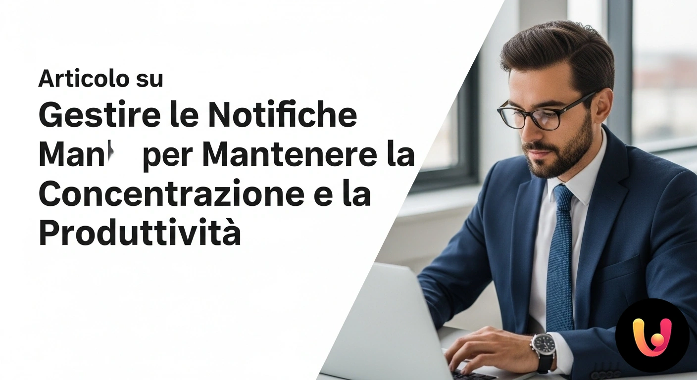 Silenzia le distrazioni digitali per la massima concentrazione e produttività. Professionista concentrato alla scrivania, protetto da un flusso di notifiche digitali da una barriera invisibile.