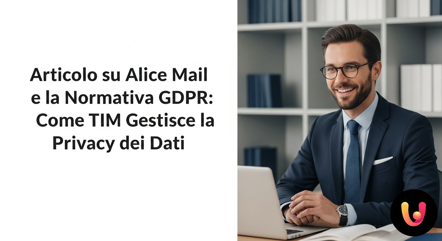 Alice Mail e GDPR: come TIM tutela la privacy e la sicurezza dei dati. Composizione grafica con il logo tim, uno scudo che simboleggia la protezione dei dati e la sigla gdpr.