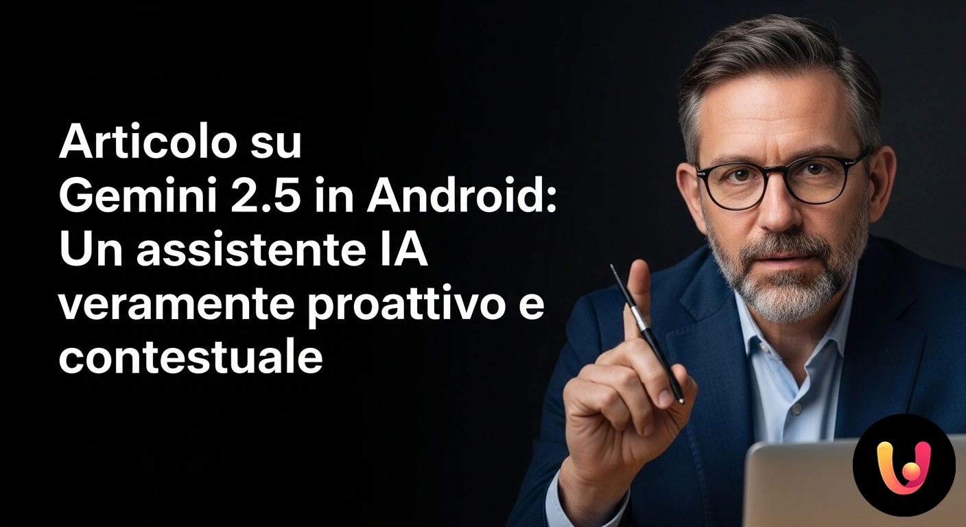 Gemini 2.5 su Android: l'assistente IA contestuale e proattivo che anticipa le tue necessità. Schermata di smartphone che mostra l'interfaccia dell'assistente ia gemini mentre fornisce suggerimenti contestuali proattivi