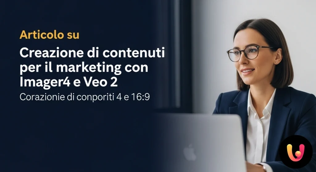 Visual fotorealistico e fermo un video affiancati, esempio di contenuti per marketing generati da ai.