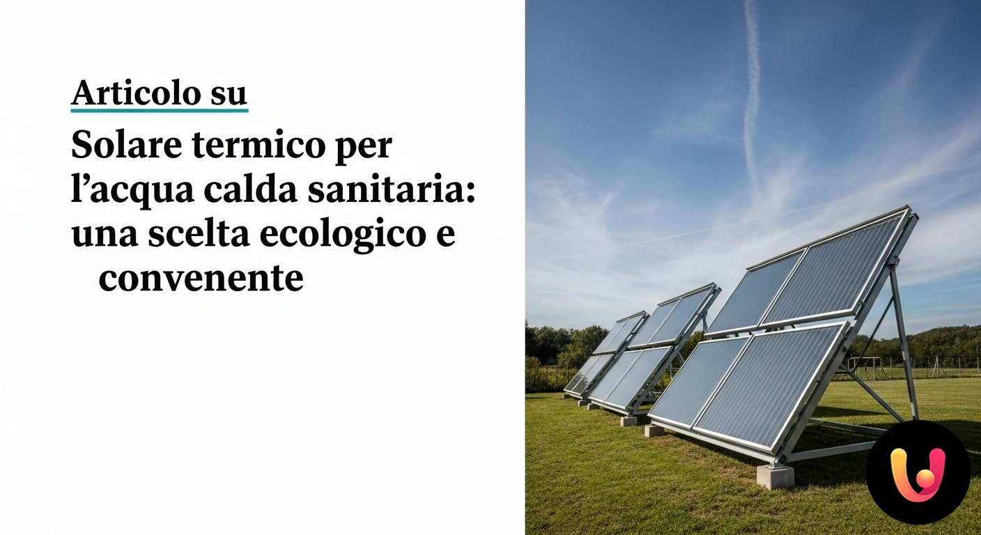 Solare termico per acqua calda: risparmia sulle bollette con l'energia pulita del sole. Collettori solari termici per la produzione di acqua calda sanitaria installati sul tetto di un'abitazione.