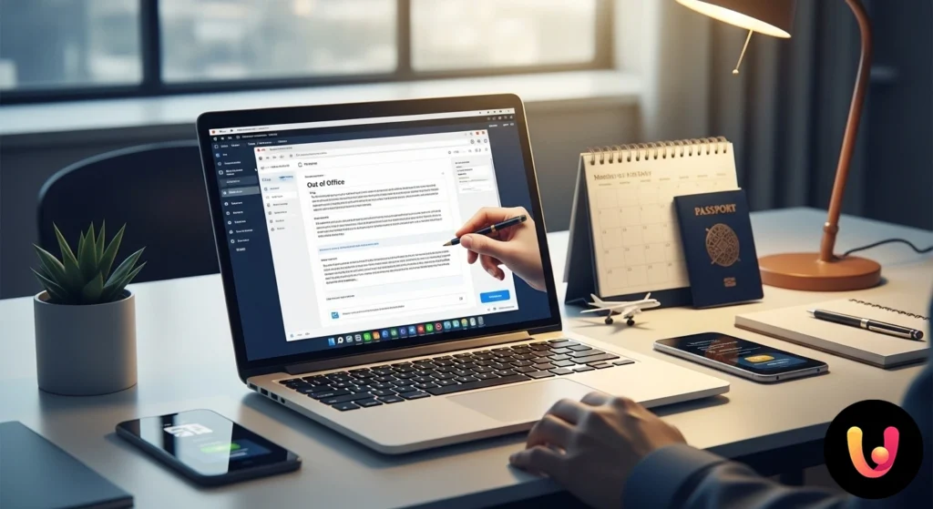 Interfaccia di un programma di posta elettronica che mostra la finestra per l'impostazione di un messaggio di risposta automa
