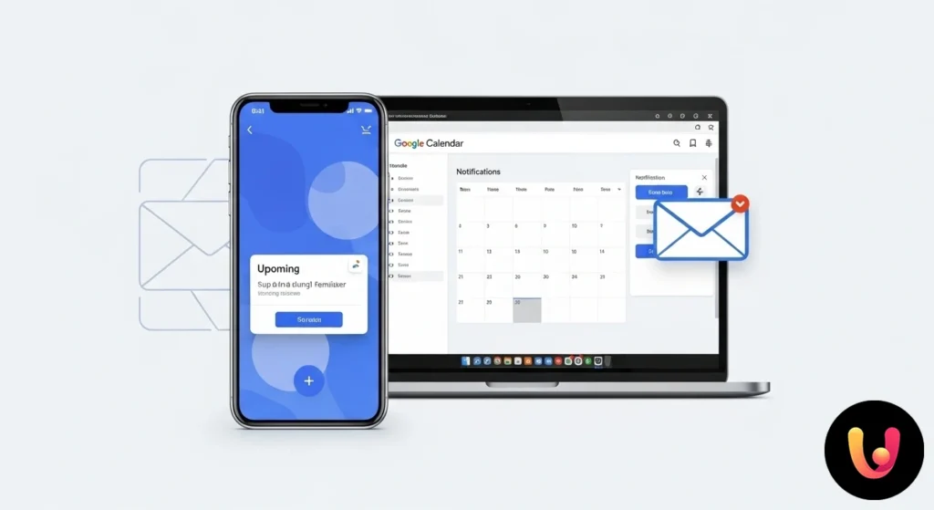 Oberfläche der Google Kalender-Einstellungen, die Optionen zum Ändern oder Deaktivieren von E-Mail-Benachrichtigungen zeigt.