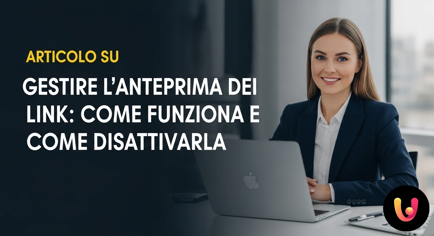 Gestire le anteprime dei link: come funzionano e come disattivarle Schema grafico che illustra la trasformazione di un url in una scheda di anteprima con immagine, titolo e descrizione.