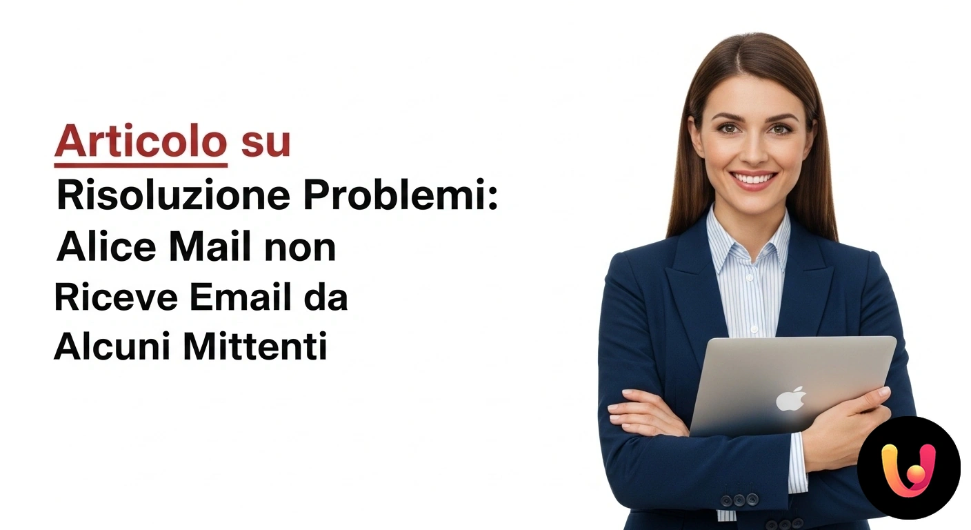 Alice Mail non riceve email? Cause e soluzioni al problema di ricezione. Icona di una email respinta da una barriera rossa prima di raggiungere una casella di posta elettronica.