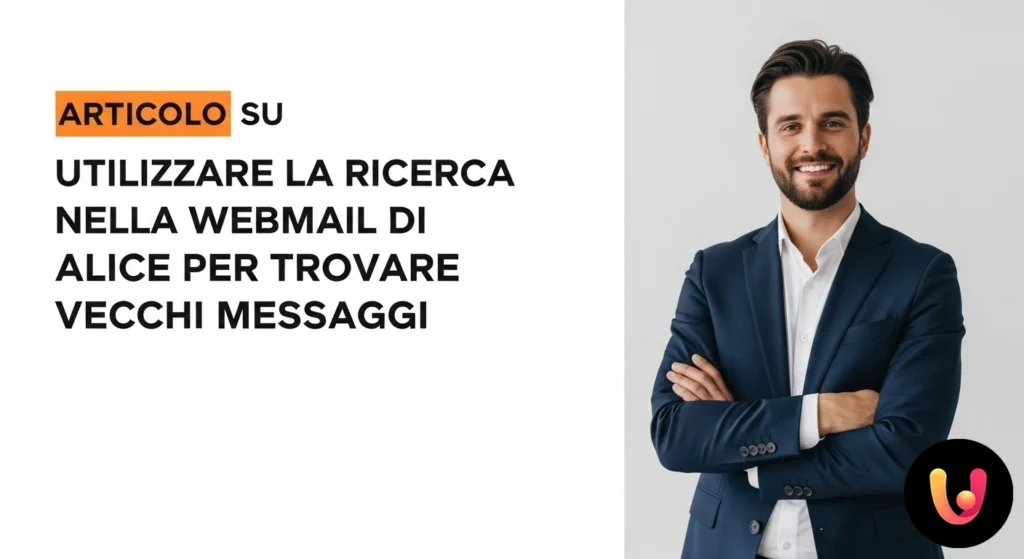 Alice webmail interface with the search bar highlighted to find old archived emails.