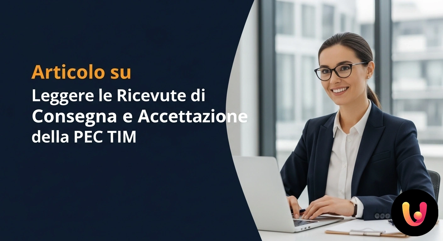 Guida alla lettura delle ricevute di accettazione e consegna della PEC TIM. Schermata di una casella di posta elettronica che mostra le ricevute di accettazione e consegna di un messaggio pec tim.