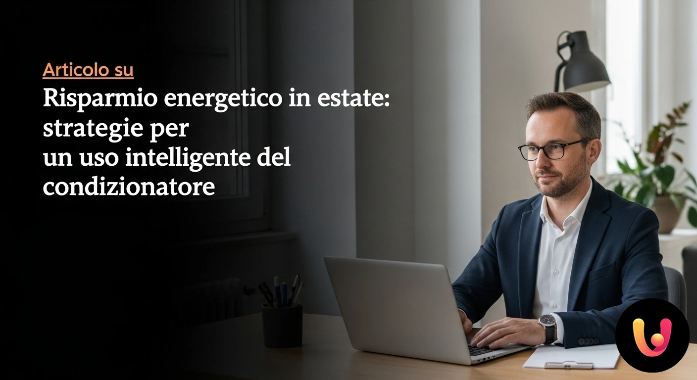 Risparmio energetico estivo: come usare al meglio il condizionatore Mano che imposta il telecomando di un condizionatore su una temperatura ottimale per l'efficienza energetica estiva.
