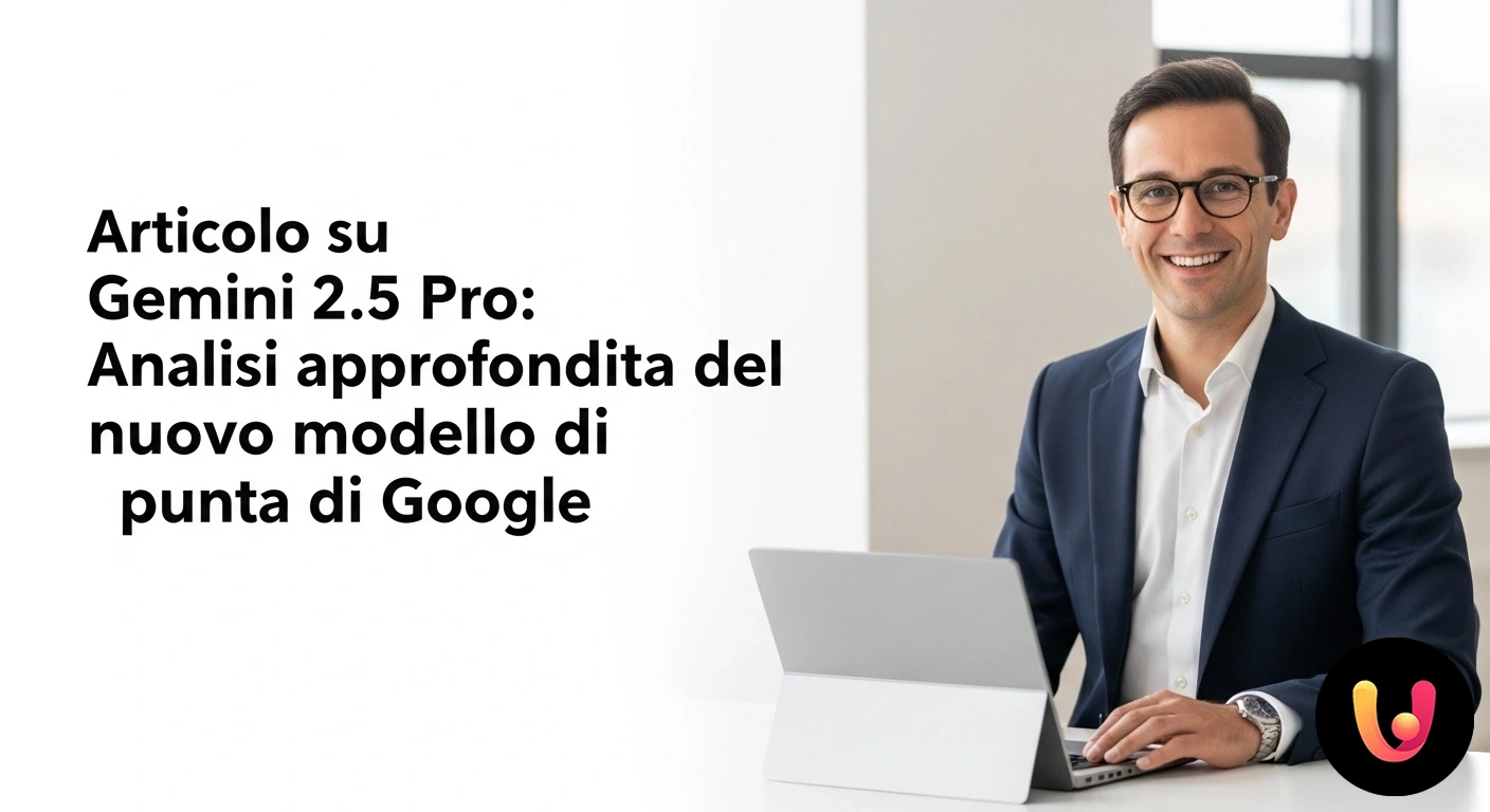 Gemini 2.5 Pro: Il futuro dell'intelligenza artificiale di Google. Rete neurale stilizzata con nodi luminosi interconnessi, a rappresentare la struttura del modello ia gemini.