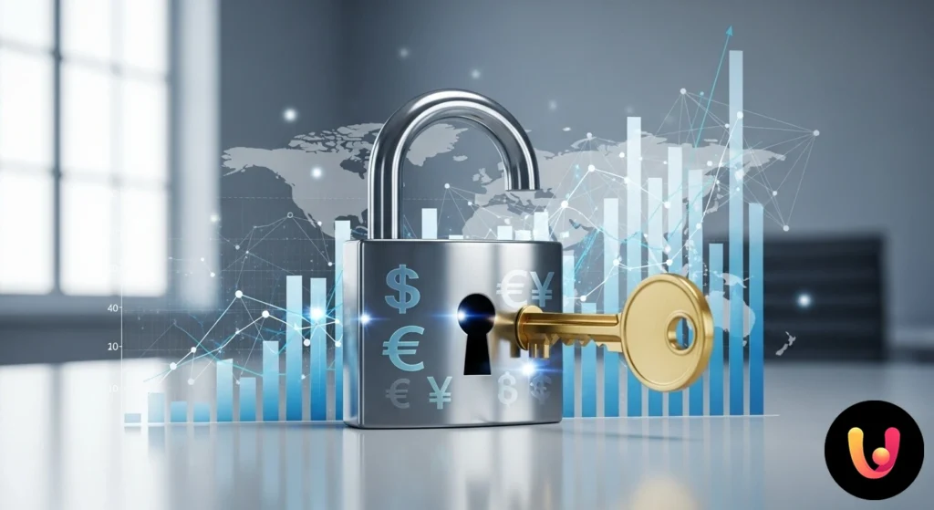 Nave portacontainer davanti a un muro che simboleggia le barriere commerciali imposte dai dazi doganali.