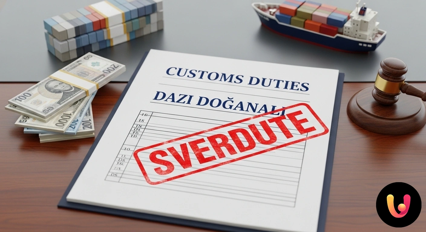 Dazi doganali non pagati: guida completa a rischi e sanzioni Funzionario doganale che indica un avviso di pagamento dazi su un pacco bloccato in un deposito.