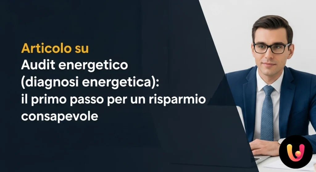 Tecnico specializzato analizza un impianto industriale con un tablet per effettuare una diagnosi dei consumi energetici.