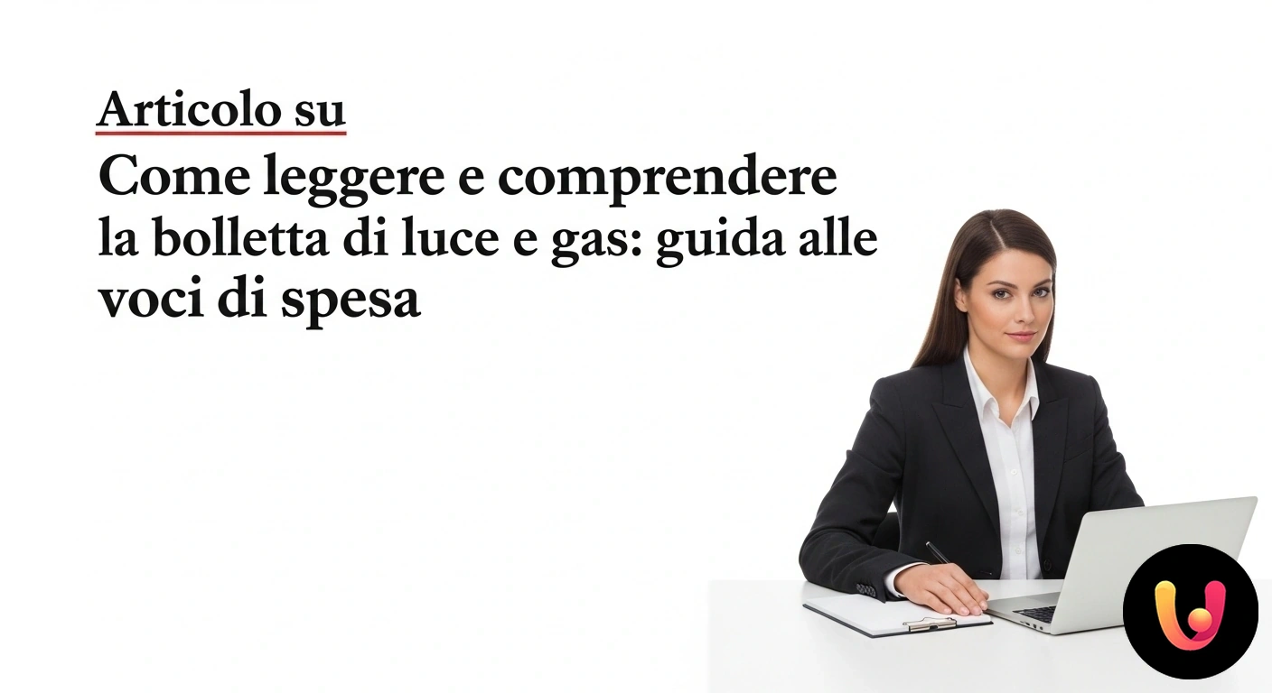 Bolletta luce e gas: guida per leggere le voci di spesa e risparmiare Persona che analizza con attenzione le voci di costo su una bolletta per l'energia, usando una calcolatrice.